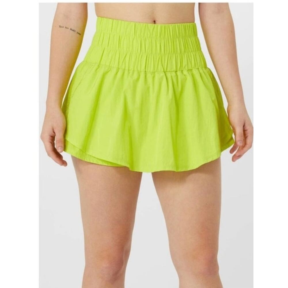 Free People Movement Way Home Skort Neon Green Athletic Sz XS